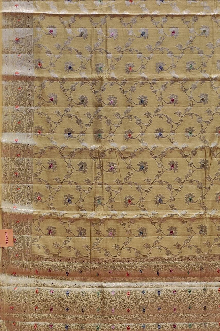 Chiniya Silk Saree With Minakari Jaal
