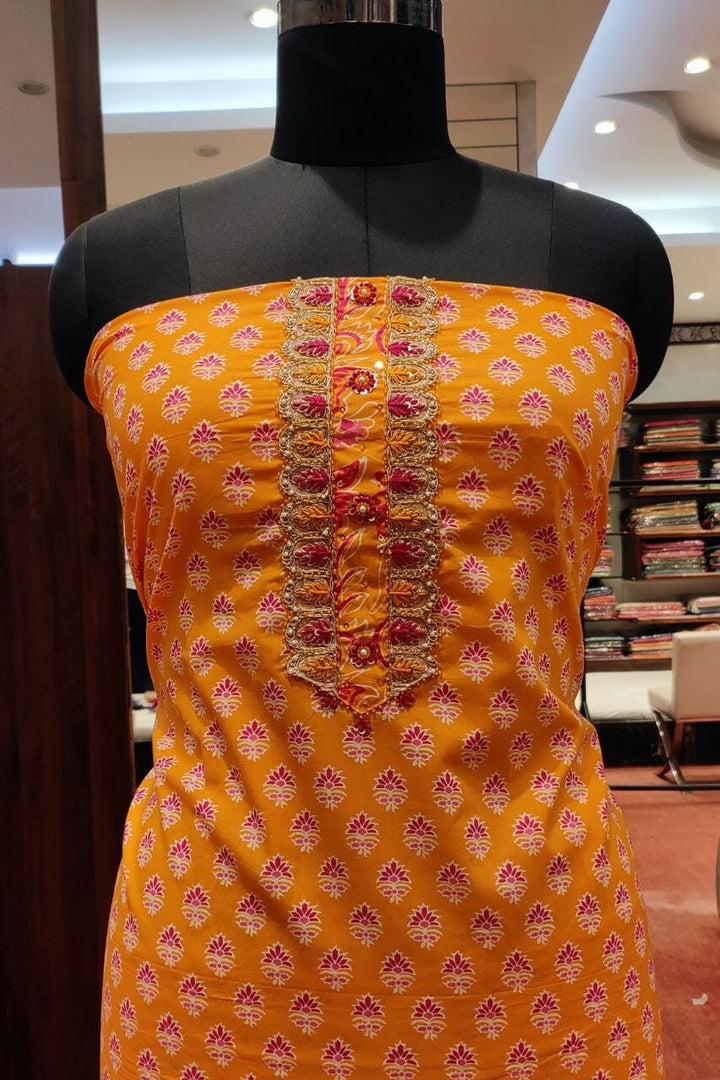 Cotton Suit Piece With Floral Printed