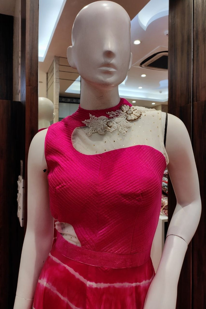 Designer Gown Shibori Printed 