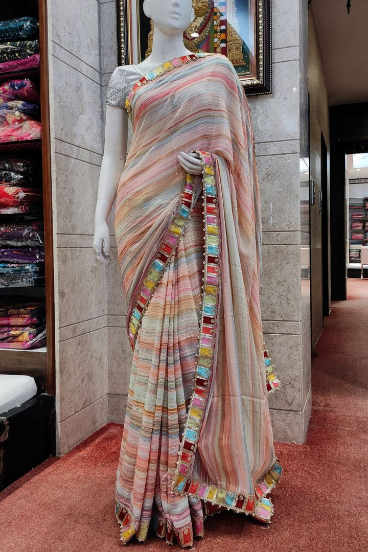 Fancy Georgette Saree With Sequins Work
