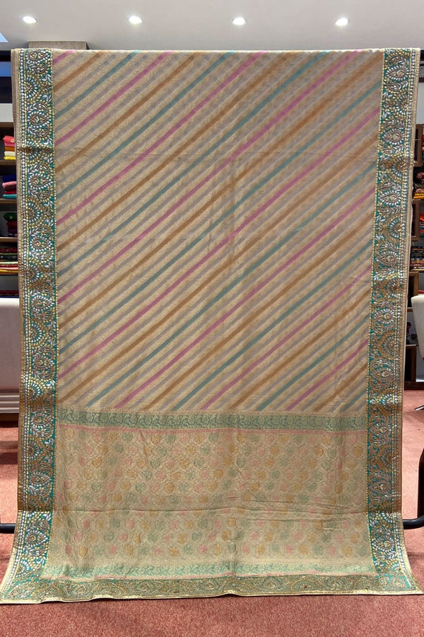 Georgette Khaddi Saree With Gota Work For Diwali