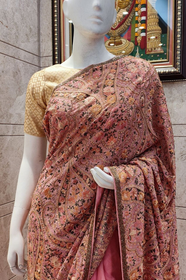 Georgette Saree With Thread Woven