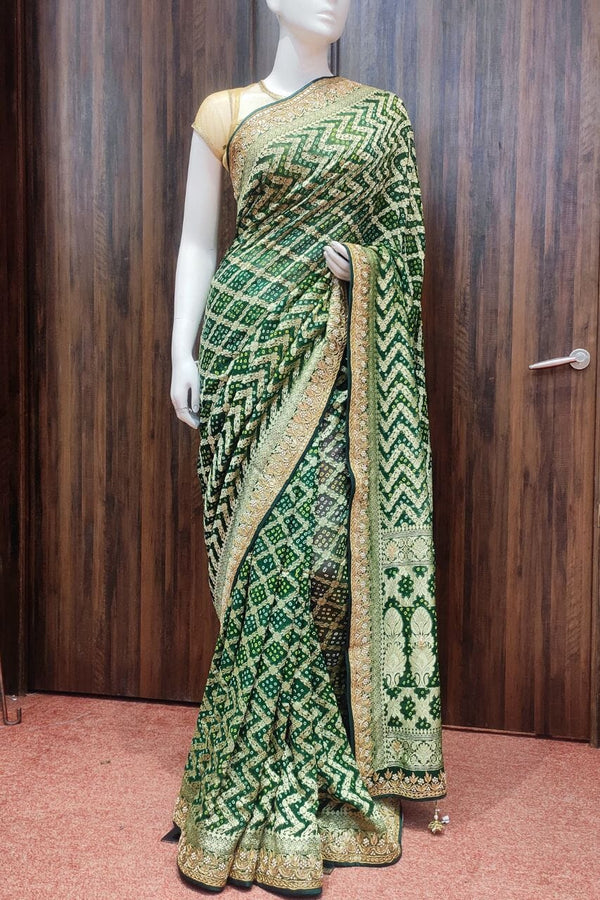 Gharchola Saree With Heavy Gota Patti Border