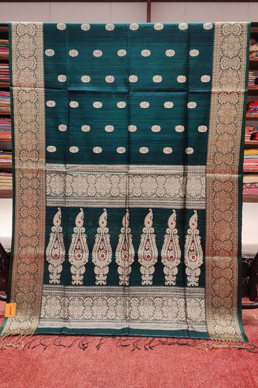Pure Ghicha Silk Saree With Zari Weaving