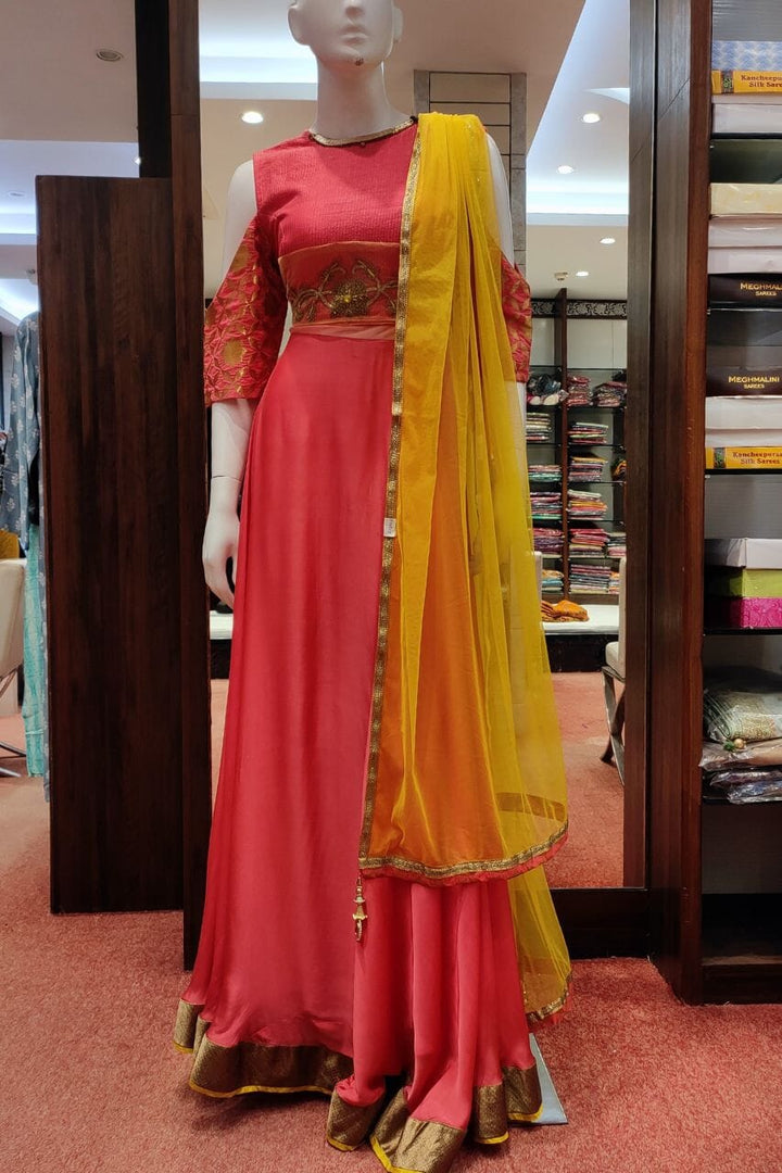Gown With Cold-Shoulder Sleeves