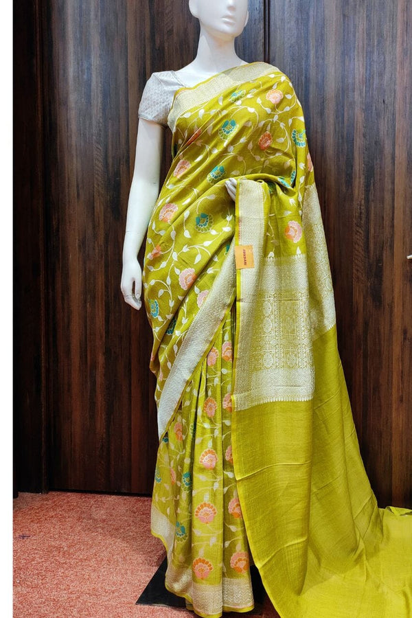 Handwoven Saree In Muga Tussar Silk