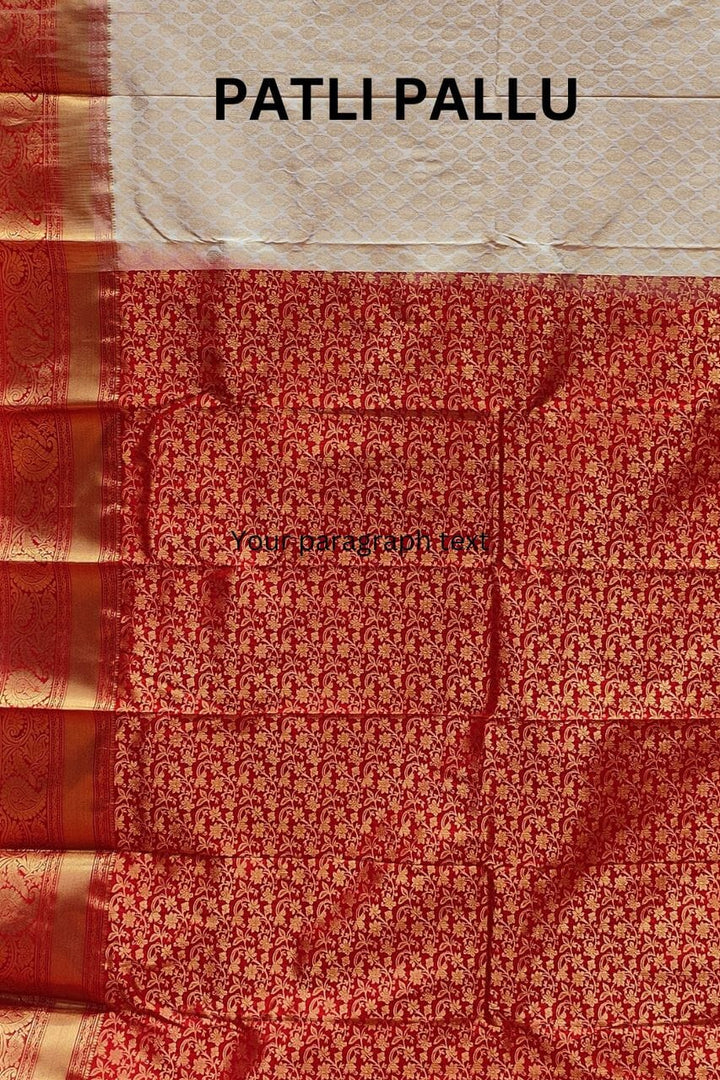  Kanjivaram Silk Saree With Red Border