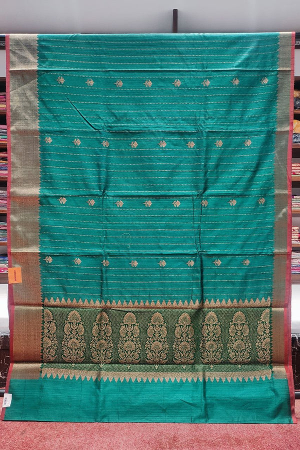 Katan Silk Saree in Green Color
