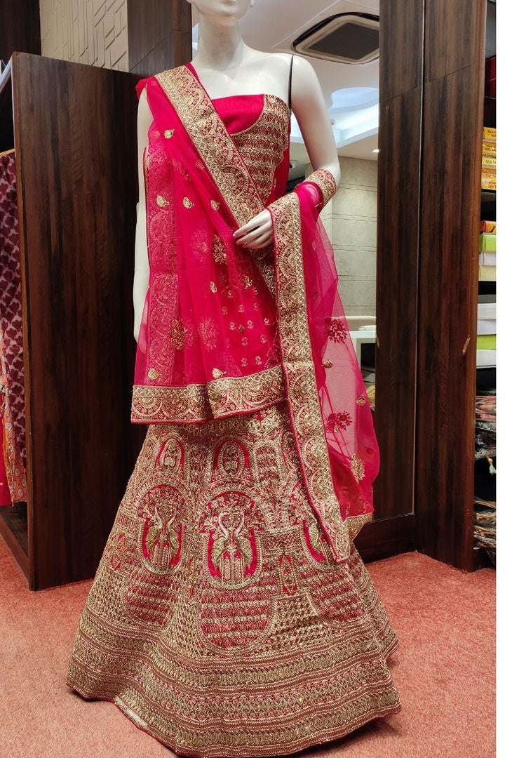 Lehenga Choli With Heavy Zari Thread Embroidery 