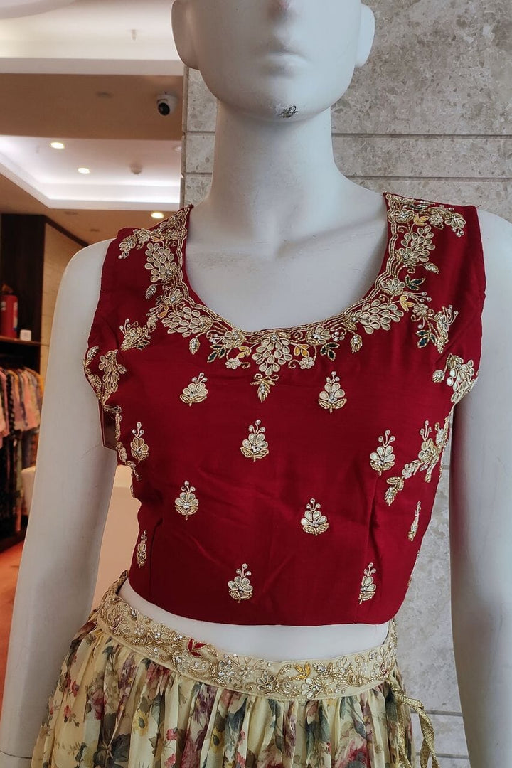 Lehenga Set With Gota Patti Top