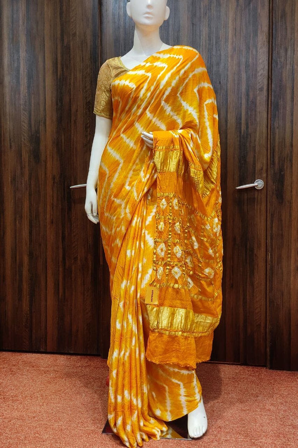 Leheriya Saree In Gajji Silk