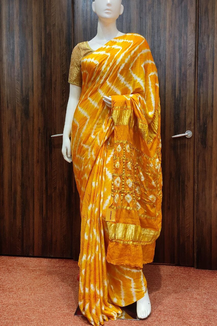 Leheriya Saree In Gajji Silk