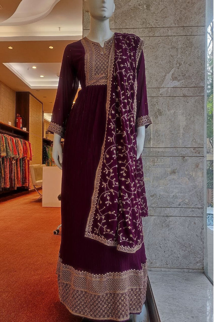 Long Dress In Georgette With Dupatta