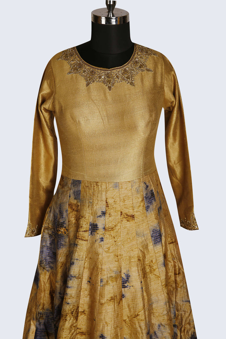 Long Suit In Cream Colour for Party Wear - Sundari