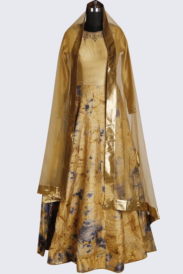 Long Suit In Cream Colour for Party Wear - Sundari