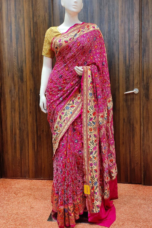 Meenakari Bandhani Saree In Pure Georgette