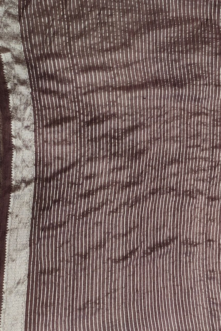 Muga Tussar Silk Saree With Minakari 