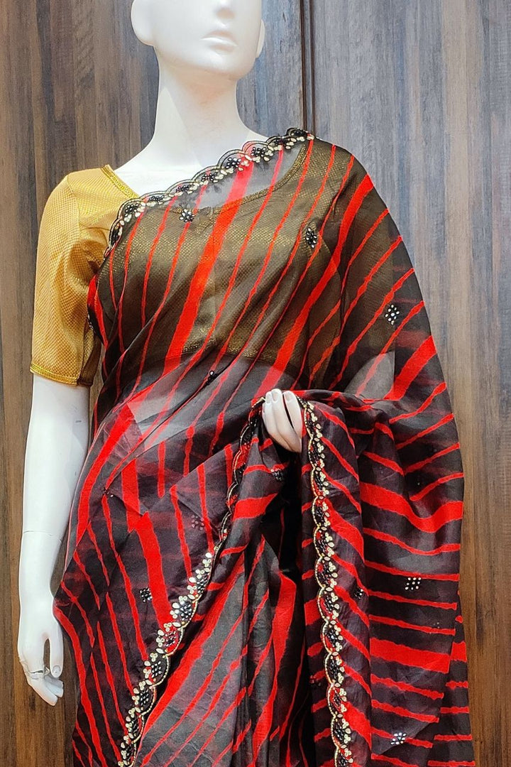 Organza Saree In Black 