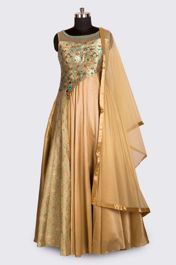 Party Wear Gown With Dupatta - Sundari