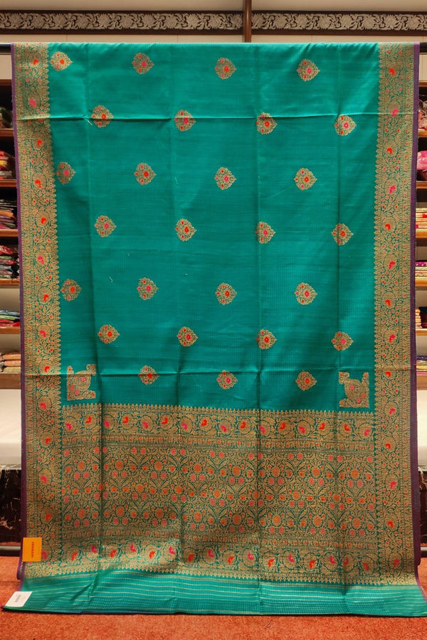 Pawri Silk Saree With Minakari Embroidery