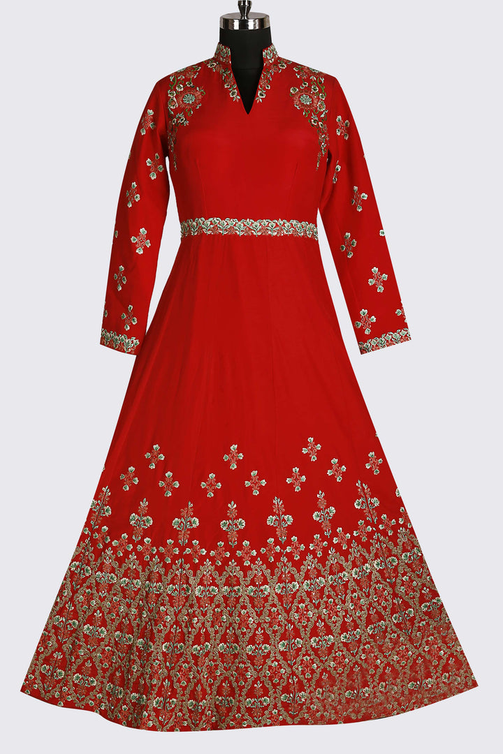 Pink Bridal Gown In Crepe Silk - Sundari