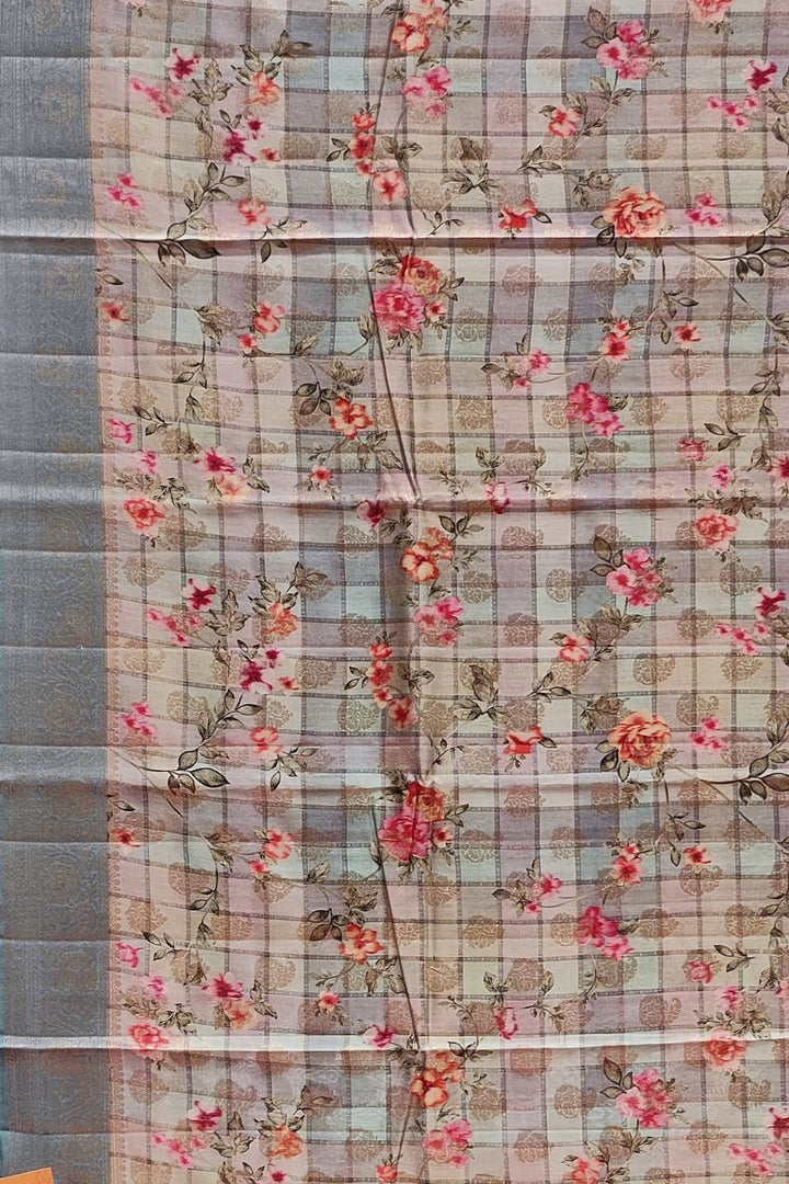 Printed Saree In Chiniya Silk