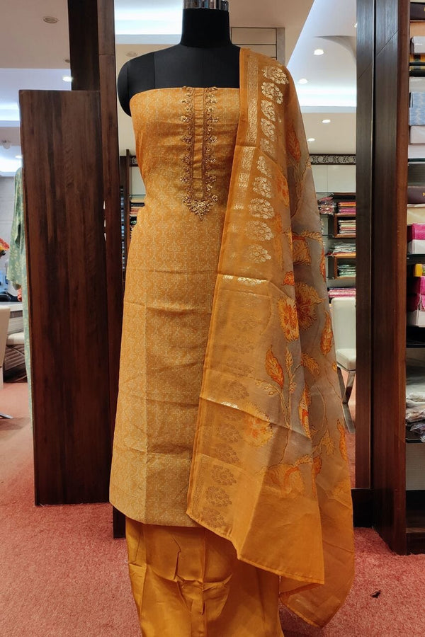 Printed Suit Piece In Chanderi Silk
