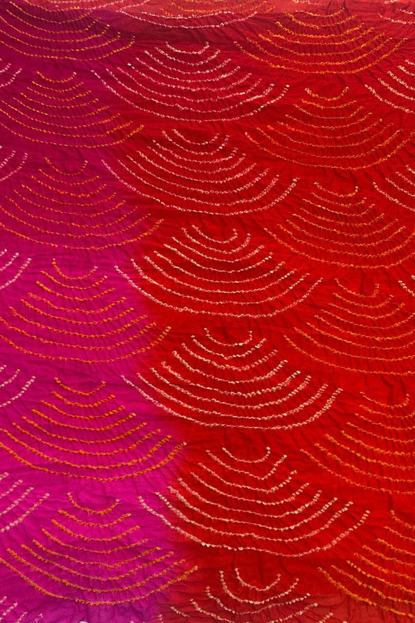 Pure Georgette Bandhani Printed Saree