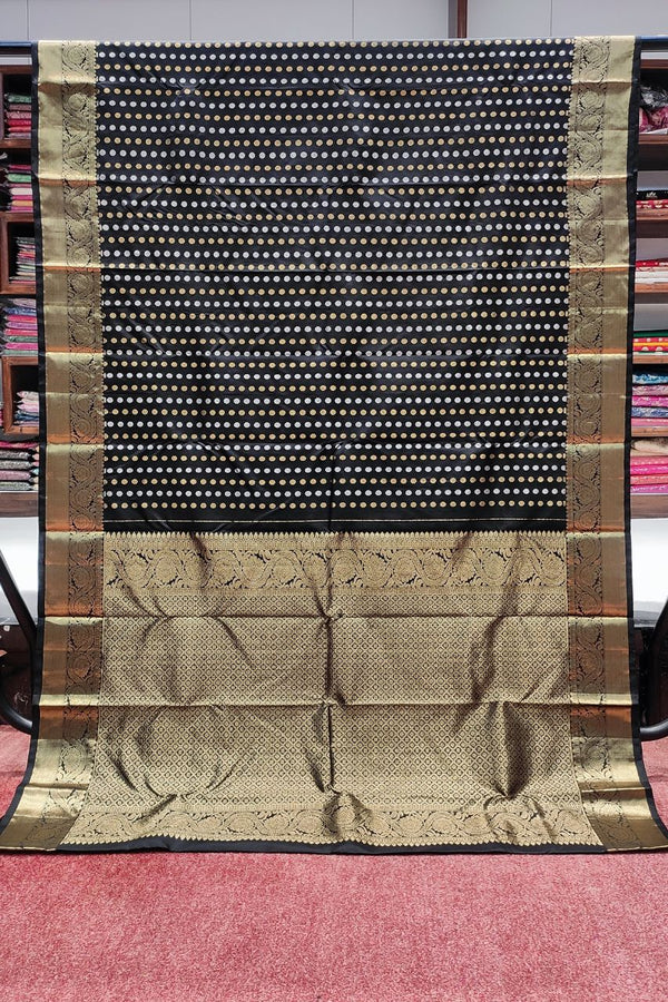 Pure Kanjivaram Silk Saree In Black Color