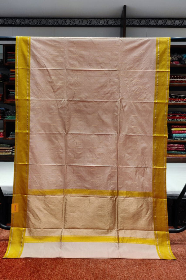 Pure Katan Silk Saree With Contrast Border