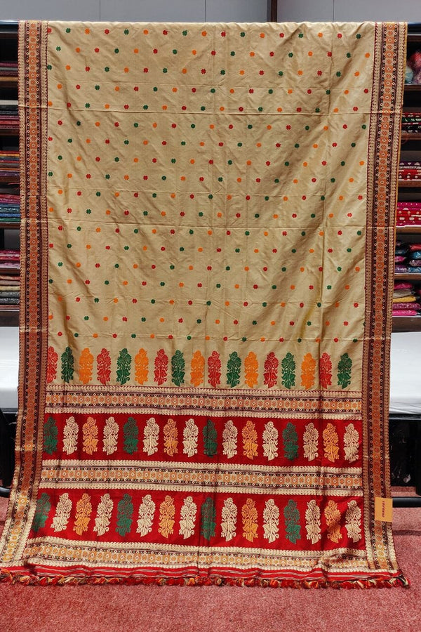 Pure Silk Saree With Multi Color Thread Weaving