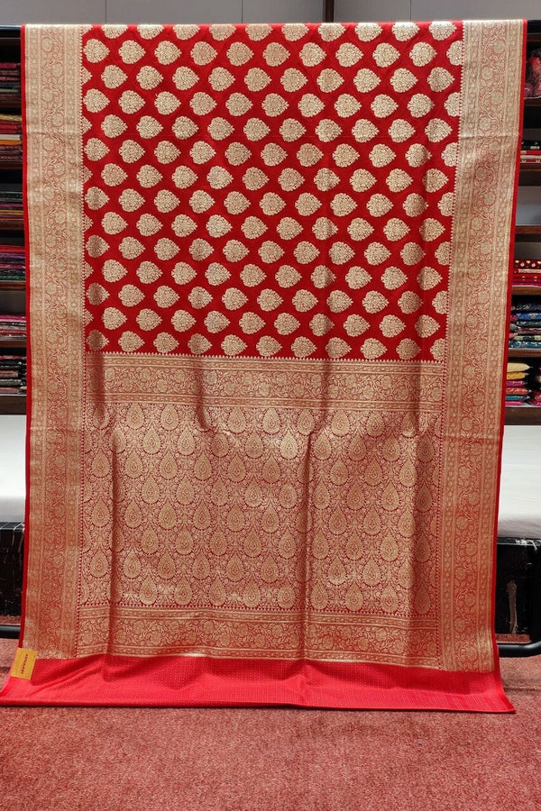 Red Benarasi Silk Saree For Wedding
