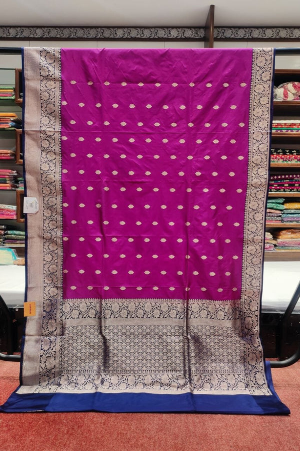 Saree For Engagement Look In Katan Silk