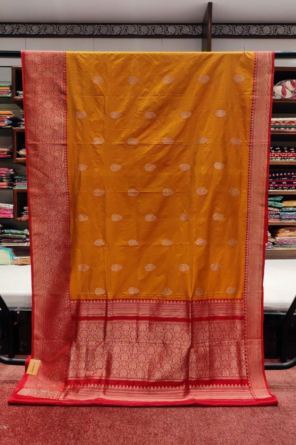 Saree For Haldi Ceremony In Katan Silk