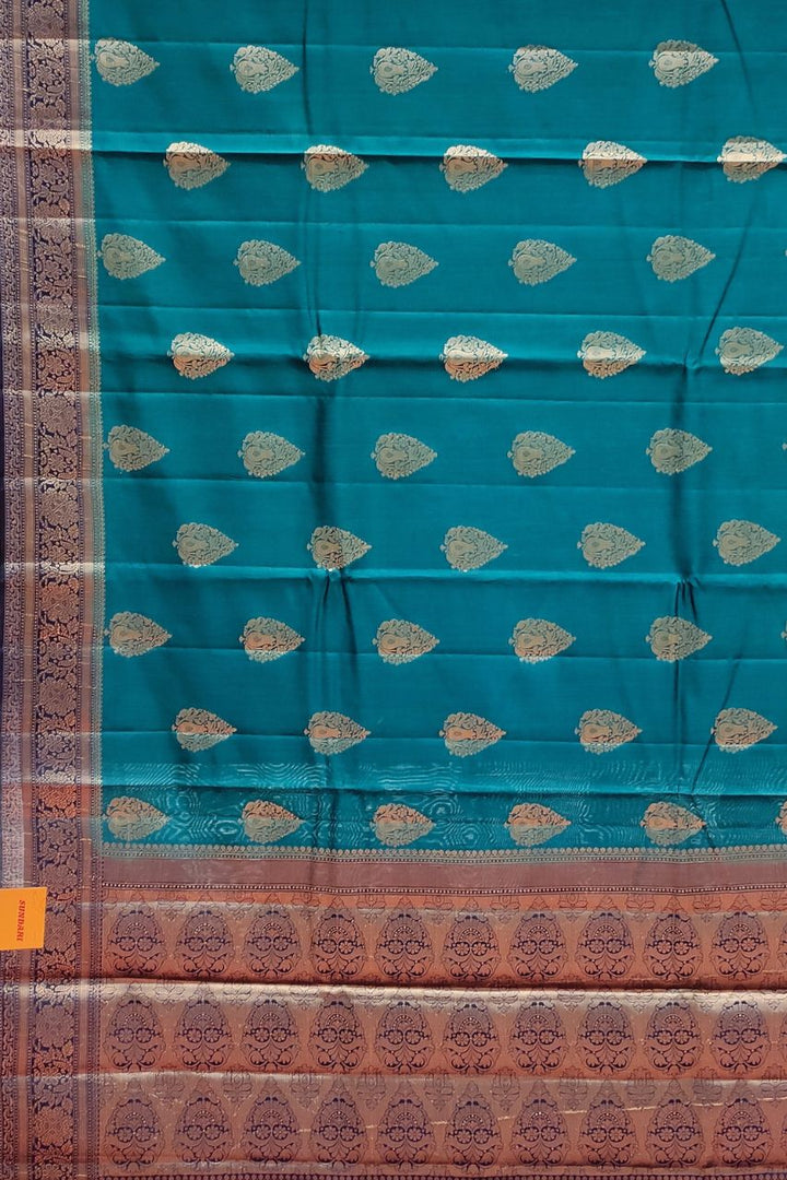 Saree In Chiniya Silk Contrast Zari Border