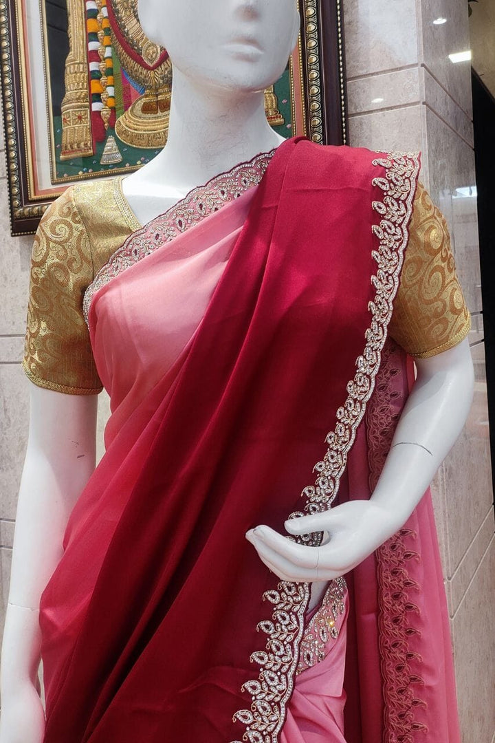 Satin Saree Dual Shaded 