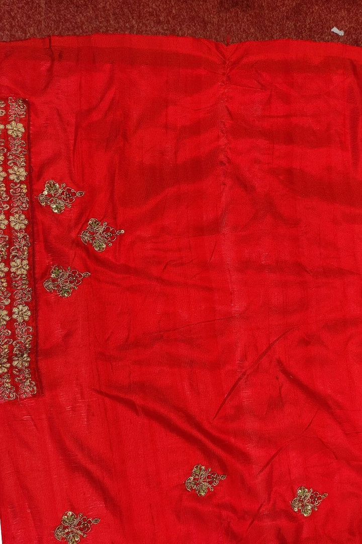 Satin Silk Saree With Zardosi Embroidered 