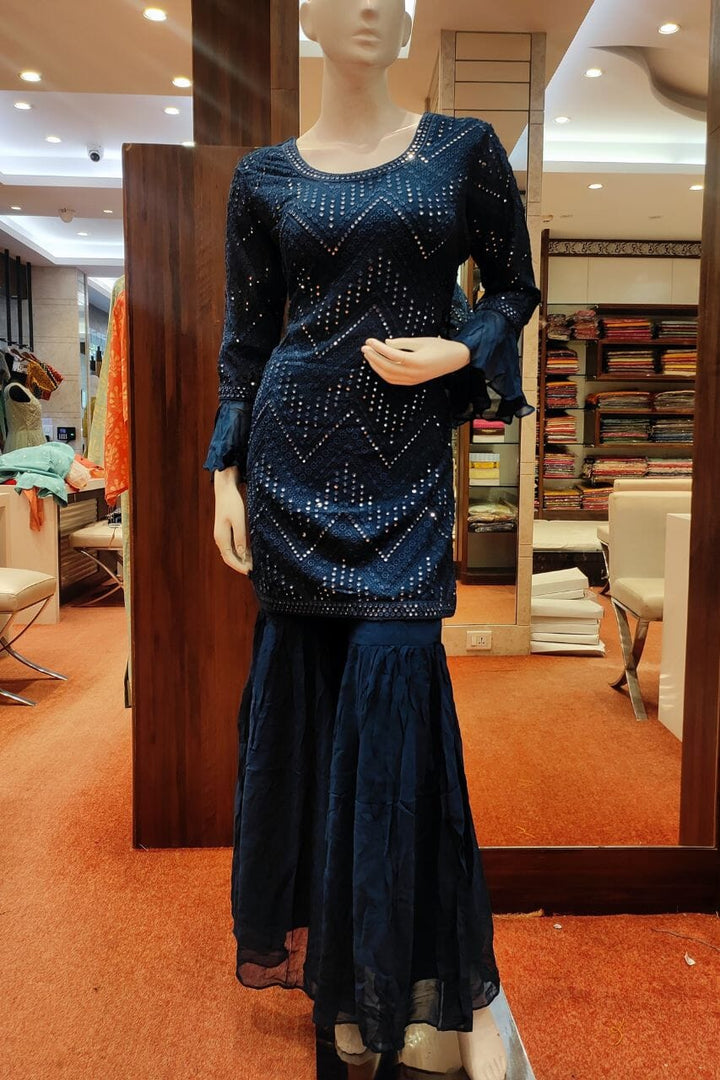 Sharara Set With Mirror Work 
