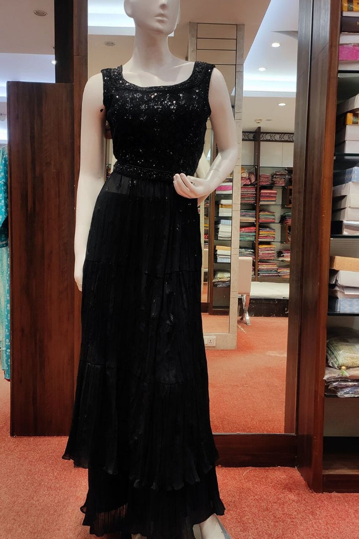  Sharara Suit Set In Black Color