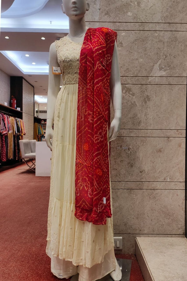 Sharara Suit Set With Bandhni Printed Dupatta