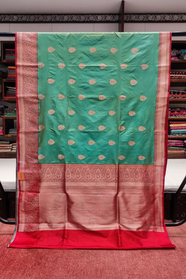 Saree For Mehendi Ceremony In Katan Silk
