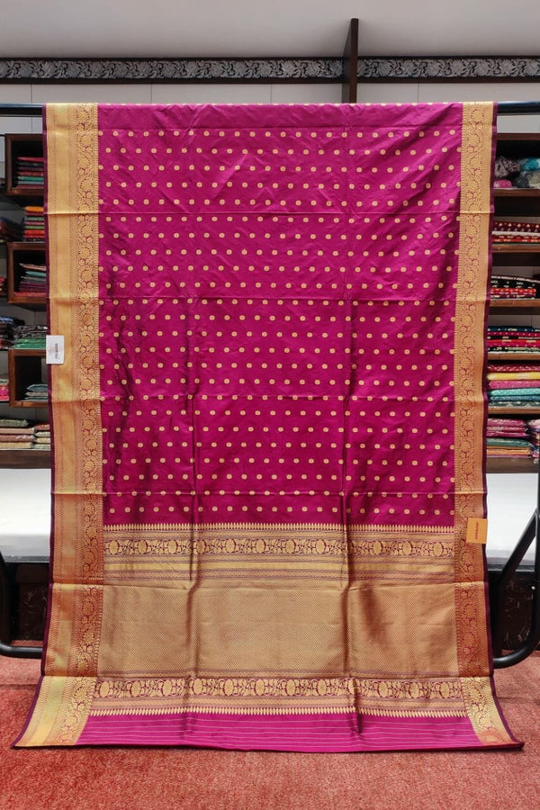 Silk Saree For Reception Look With Booti Work