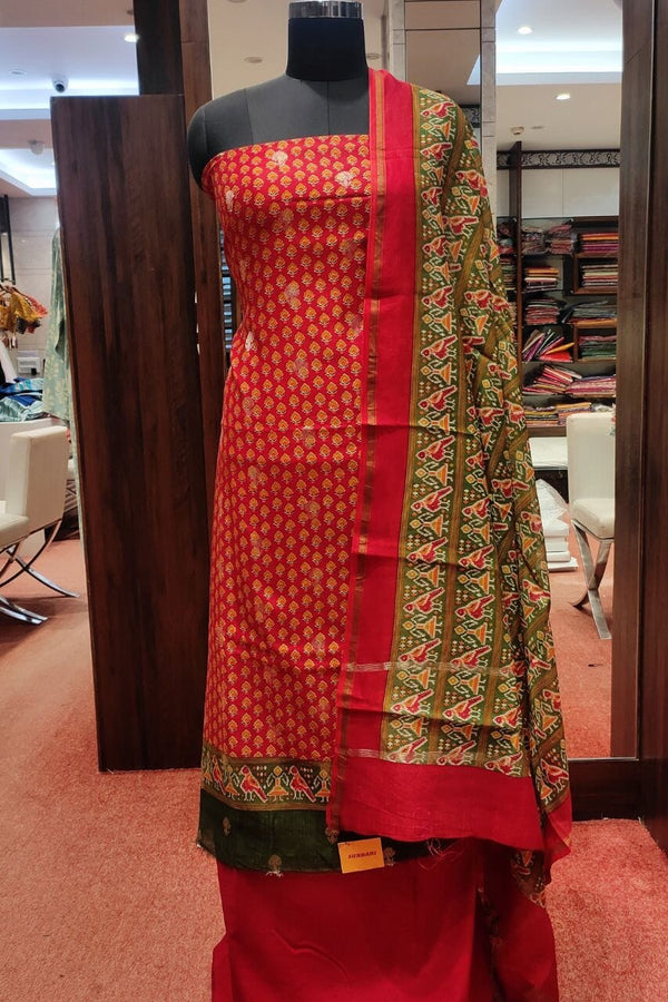 Buy Silk Suit Piece With Printed Dupatta