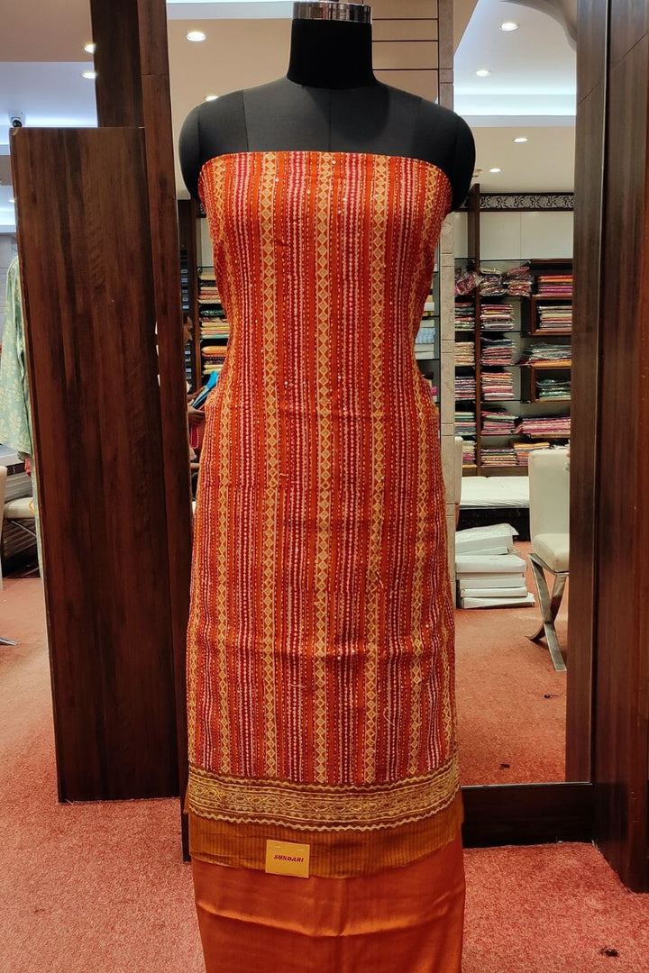 Silk Suit Piece With Thread Woven