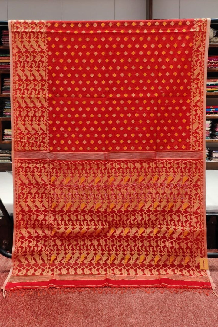 Soft Dhakai Jamdani Saree With Booti Allover