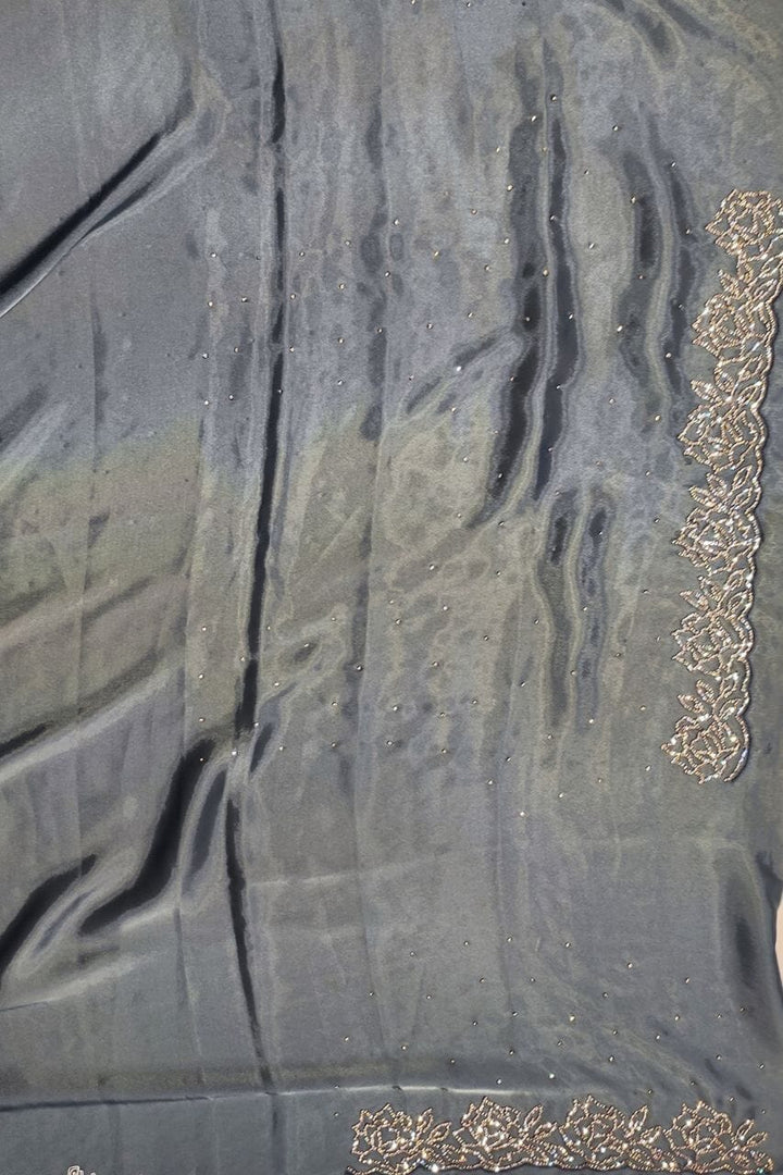 Soft Organza Saree With Stone Border