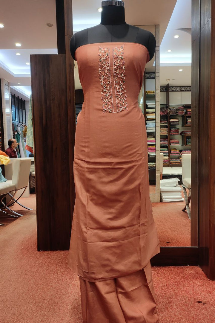 Suit Piece With Embroidered Dupatta 
