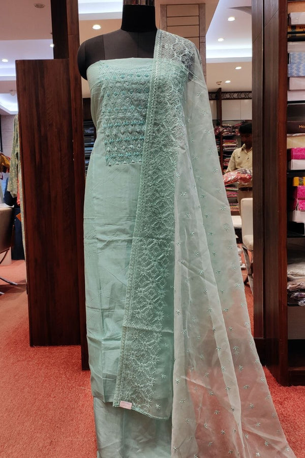 Silk Suit Piece With Thread Work Dupatta