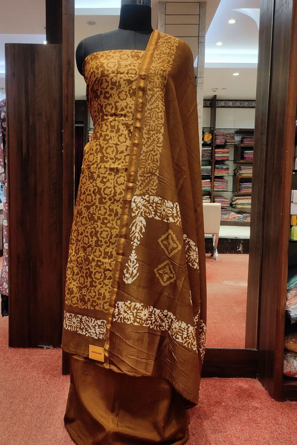 Unstitched Dress Material In Batik Print