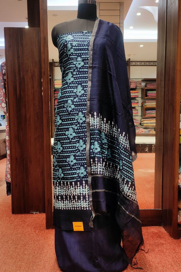 Unstitched Dress Material In Pure Chanderi Silk